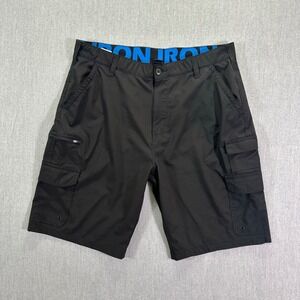 Iron Co Cargo Shorts Men's Size 38 Black Hybrid Polyester Outdoor Stretch